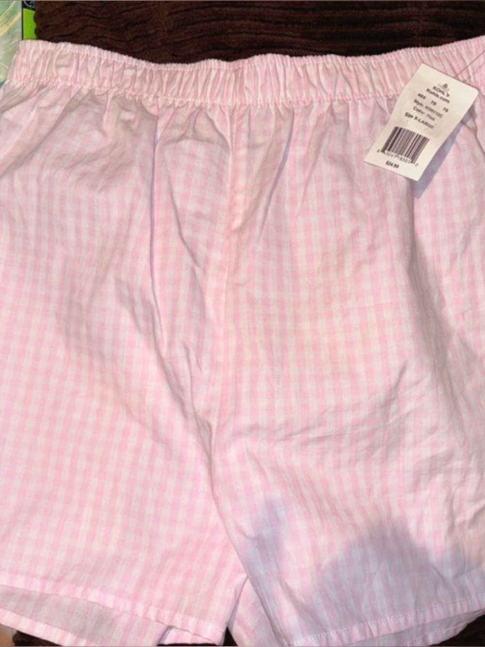 Modern Lux Pink Gingham Elastic Waist Shorts
